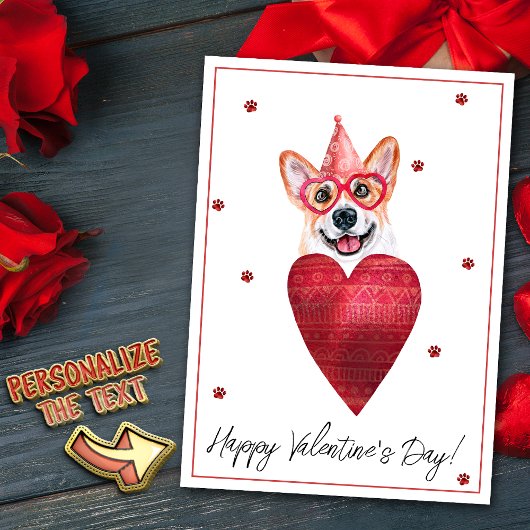 Corgi Valentijnsdag Gift Dog Feestdagenkaart