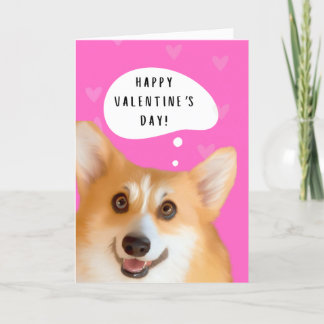 Corgi Valentijnsdag kaart Roze