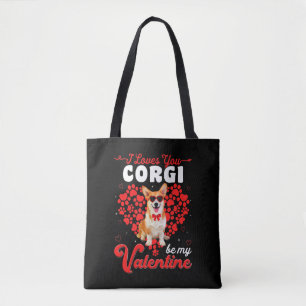 Corgi Valentijnsdag T-shirt Funny Dog Valentijn Gi Draagtas