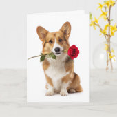 Corgi Valentine – Big Love with Short Legs Kaart (Gele Bloem)