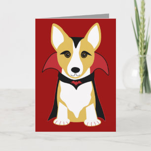 Corgi Vampire Halloween Kaart