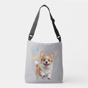 Corgi Vector Schilderen Schattig Fun Animal Spelen Crossbody Tas