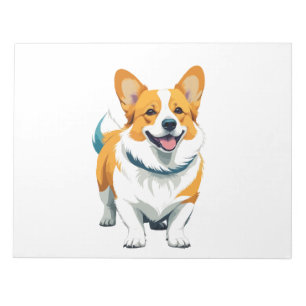 Corgi vectorkunst met levendige kleuren notitieblok