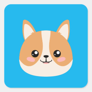 Corgi Vierkante Sticker