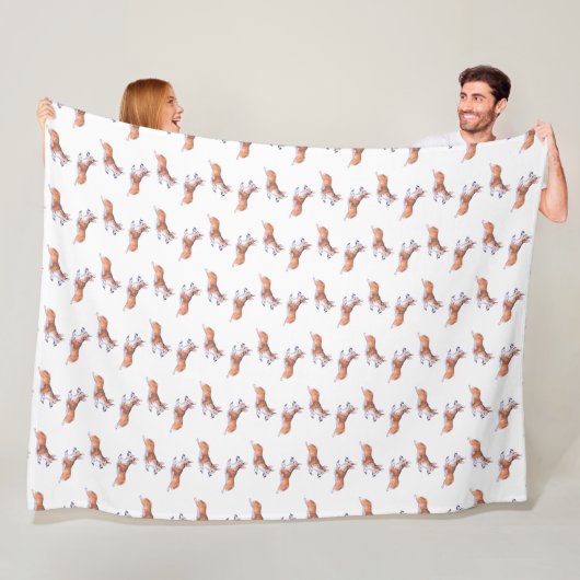 Corgi vluchtsumie-patroon fleece deken (In situ)