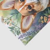 Corgi Waterverf Bloemenkunst Tissuepapier (Detail)