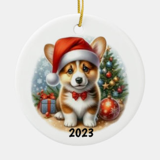 Corgi Waterverf Ornament Aanpassing Beschikbaar