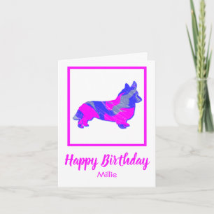 Corgi - Welsh Dog Silhouette Funny Birthday Kaart