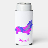 Corgi Welsh Dog Silhouette Hot Pink & Blue (Seltzer Achterkant)