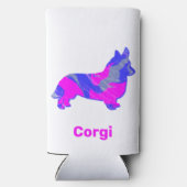 Corgi Welsh Dog Silhouette Hot Pink & Blue (Achterkant)