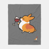Corgi Wine Fleece Blanket (Voorkant)