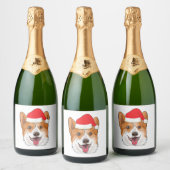 Corgi Wine Sticker Funny Novelty Gift (Flessen)