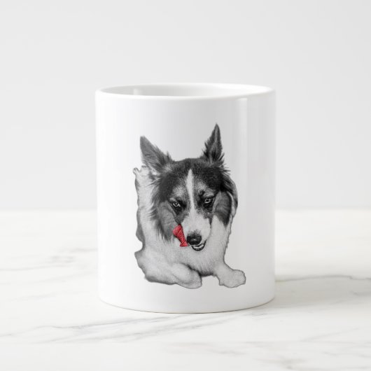Corgi Wink in het rood Extra Grote Beker (Voorkant)