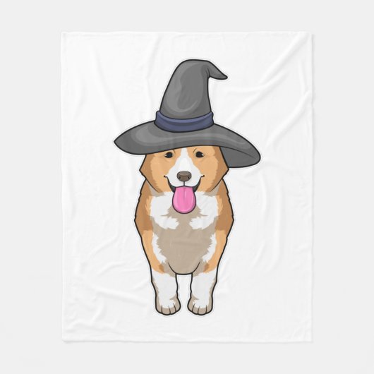 Corgi Witch Fleece Deken (Voorkant)
