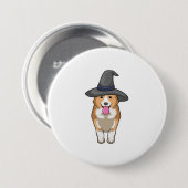 Corgi Witch Ronde Button 7,6 Cm (Voorkant /achterkant)