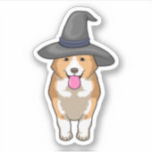 Corgi Witch Sticker (Voorkant)