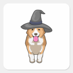 Corgi Witch Vierkante Sticker