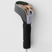 Corgi yellow dots golfheadcover (Schuin)