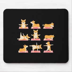 Corgi Yoga T-shirt-yoga Corgi-hond Op Mat-coole Ca Muismat