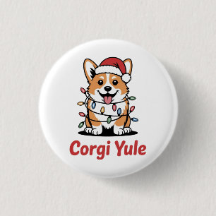 Corgi Yule Grappig Kerstmis Kawaii Corgi Hond Lief Ronde Button 3,2 Cm