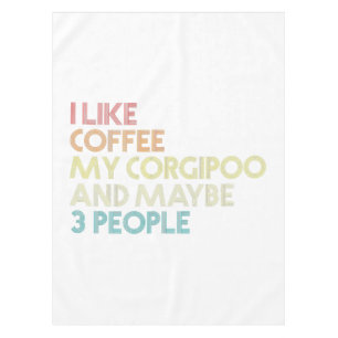 Corgipoo Dog Eigenaar Gift Coffee Lover Funny  Tafelkleed
