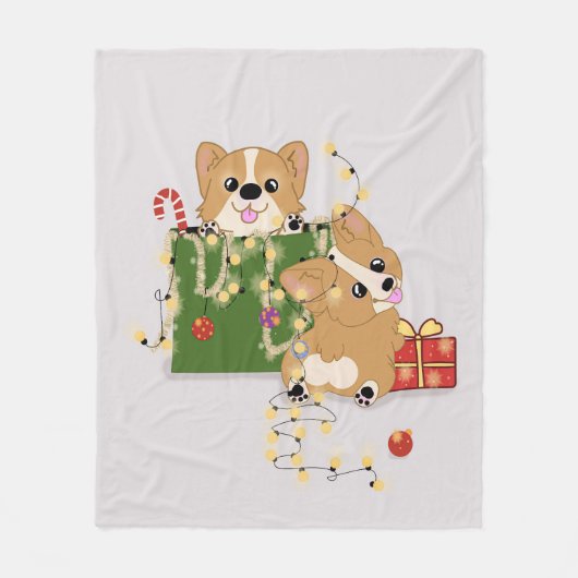 Corgis Fleece Deken (Voorkant)