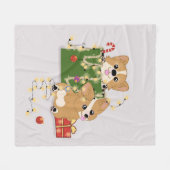 Corgis Fleece Deken (Voorkant (Horizontaal))