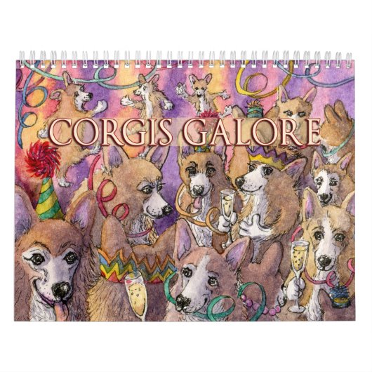 Corgis Galore - Chiens s'amusant - calendrier (Protection)