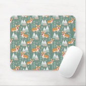 Corgis in de bergen Forest Pattern Muismat (Met muis)
