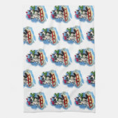 Corgis in de sneeuw theedoek (Verticaal)