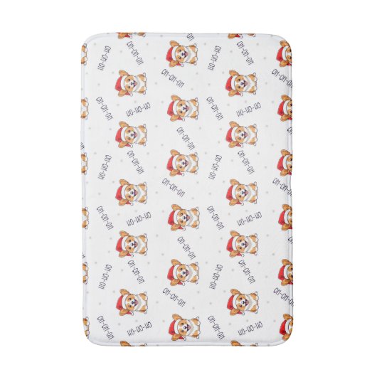 Corgi's in kersthoeden kerstpatroon badmat (Voorkant Verticaal)
