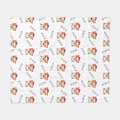 Corgi's in kersthoeden kerstpatroon fleece deken (Voorkant (Horizontaal))