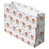 Corgi's in kersthoeden kerstpatroon groot cadeauzakje (Achterkant Gekanteld)