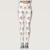 Corgi's in kersthoeden kerstpatroon leggings (Voorkant)