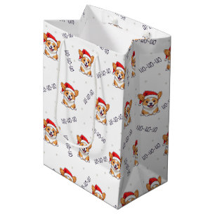 Corgi's in kersthoeden kerstpatroon medium cadeauzakje