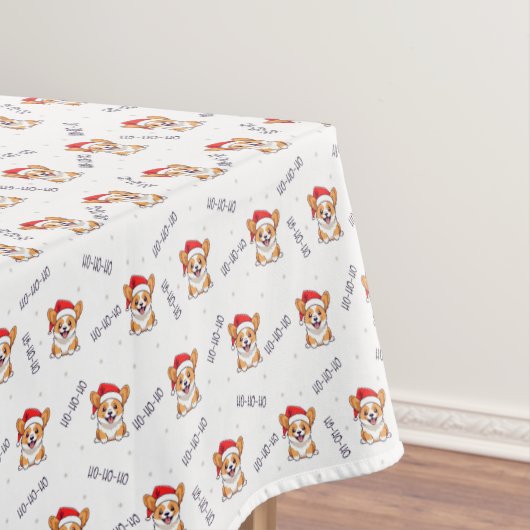 Corgi's in kersthoeden kerstpatroon tafelkleed (Voorbeeld)