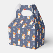 Corgis in Santa Hats en Snowflakes Patroon Bedankdoosjes (Achterkant)