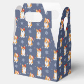 Corgis in Santa Hats en Snowflakes Patroon Bedankdoosjes (Geopend)