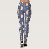 Corgis in Santa Hats en Snowflakes Patroon Leggings (Achterkant)