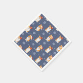 Corgis in Santa Hats en Snowflakes Patroon Servet (Hoek)