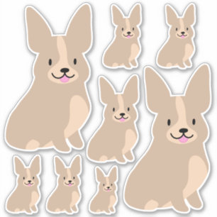 Corgis mignon, Tailles différentes, Autocollant
