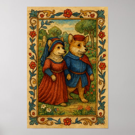 Corgi's Out on a Stroll Poster (Voorkant)