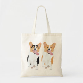 Corgis runnen tote bag
