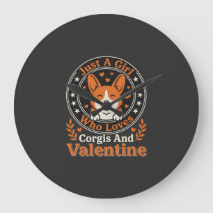 Corgis Valentijnsontwerp voor meisjes die van Corg Grote Klok