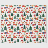 Corgis viert kerstmis - wit patroon cadeaupapier (Vlak)