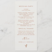 CORIANDER Bohemian Burnt Orange Wedding Programme (Dos)