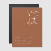 CORIANDER Boho Burnt Orange Save the Date Magnet (Devant / Derrière)