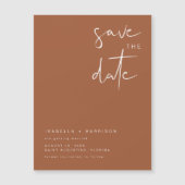 CORIANDER Boho Burnt Orange Save the Date Magnet (Devant)