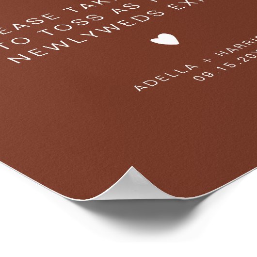 CORIANDER Boho Rust Confetti Toss Sign Poster (Hoek)