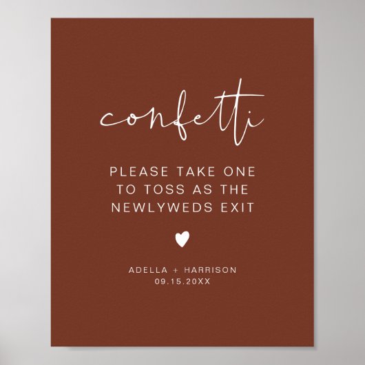 CORIANDER Boho Rust Confetti Toss Sign Poster (Voorkant)